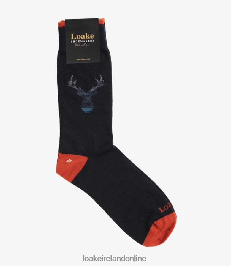 Loake 26804V249 Stag Socks Navy Accessories - Image 1