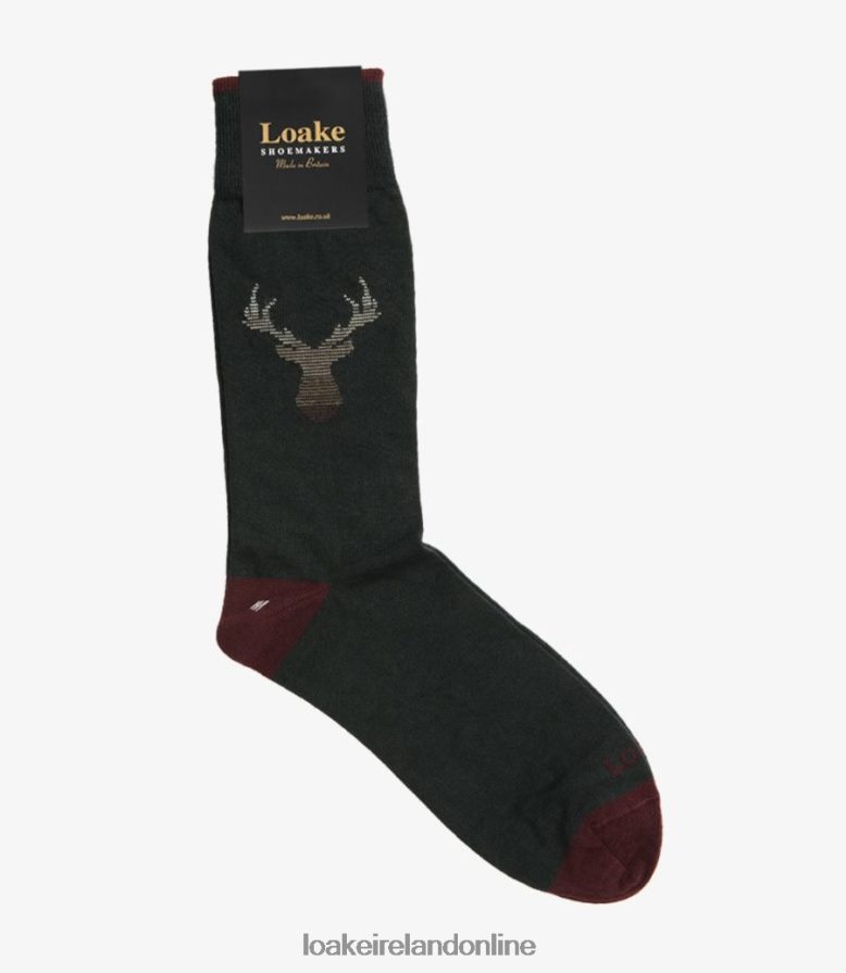 Loake 26804V250 Stag Socks Green Accessories - Image 1