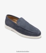 Loake 26804V70 Tuscany Light Blue Suede Loafers - Image 2